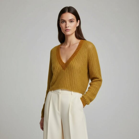 NWT $458 DANNIJO deep v-neck cropped sweater REVOLVE S - Picture 11 of 11